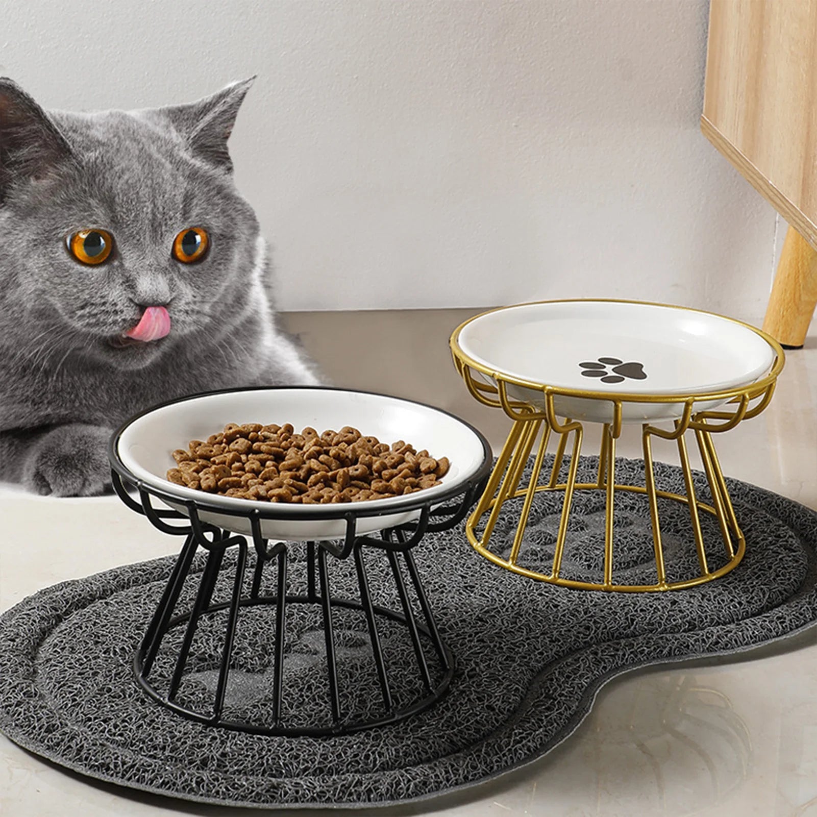 Ceramic Shallow Pet Bowl – Non-Slip