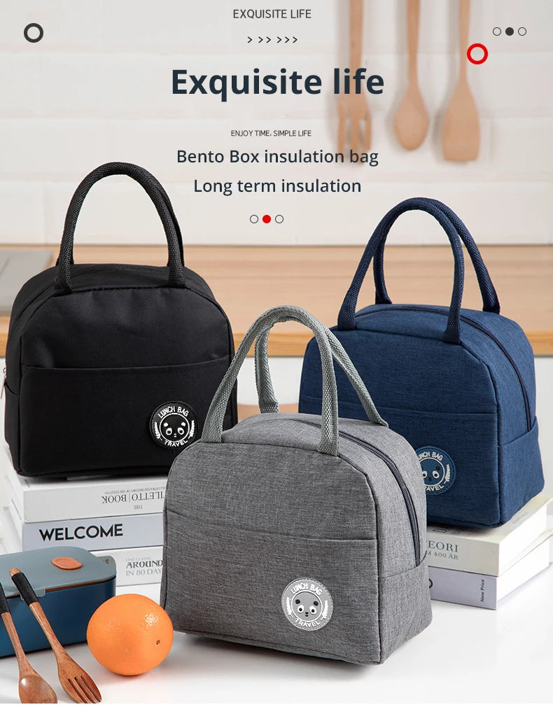 Insulated Bento Lunch Bag – Aluminum Foil Thermal Meal Tote for Students