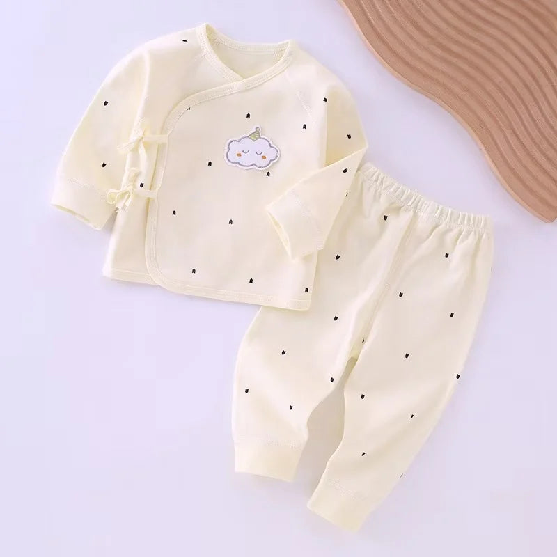 Newborn Cotton Belted Baby Set – 0-6 Months, Spring/Autumn
