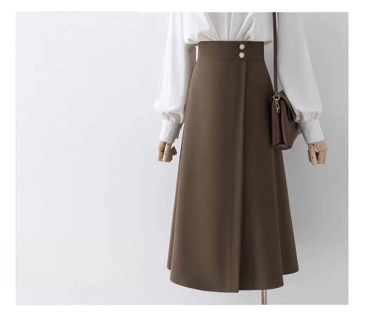 Maillard Suit Skirt Irregular Skirt Women's High Waist Mid-length Skirt Small Commuter A-line Skirt