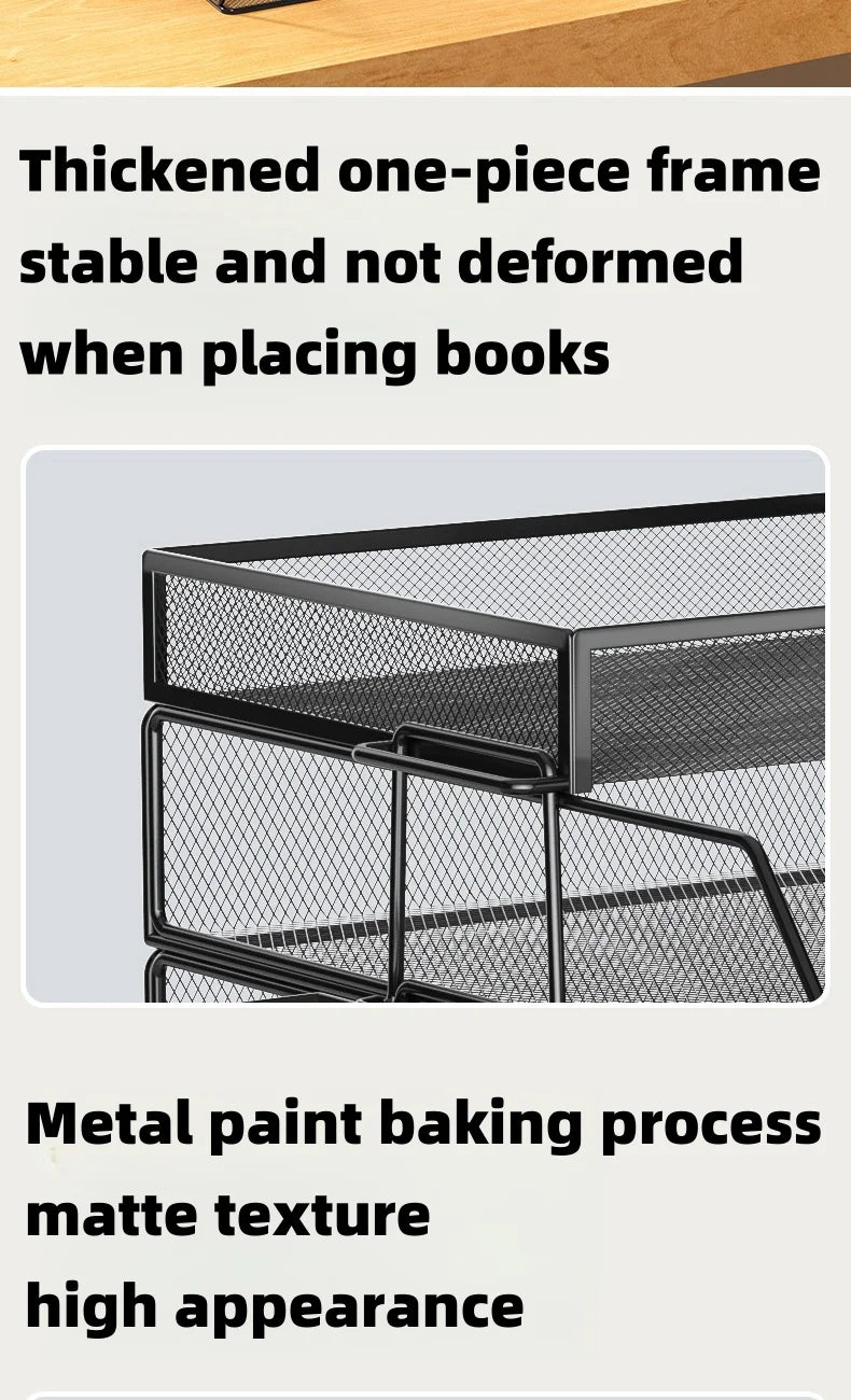 A4 Desk Paper Organizer – Metal Mesh Tray