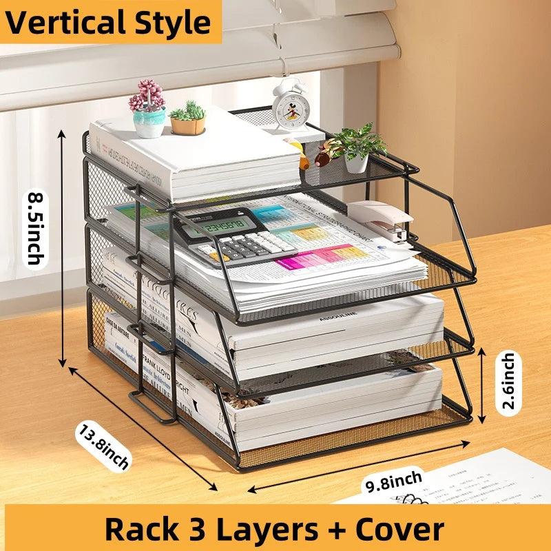 A4 Desk Paper Organizer – Metal Mesh Tray