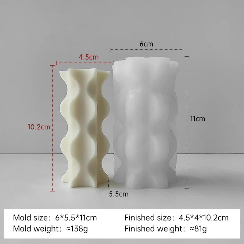 Striped Cylinder Silicone Candle Mold – DIY