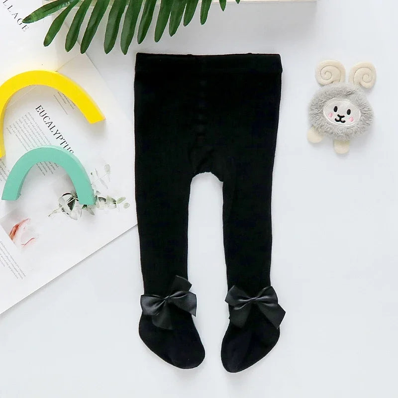 Kids Cotton Tights – Princess Bowknot Pantyhose for Girls