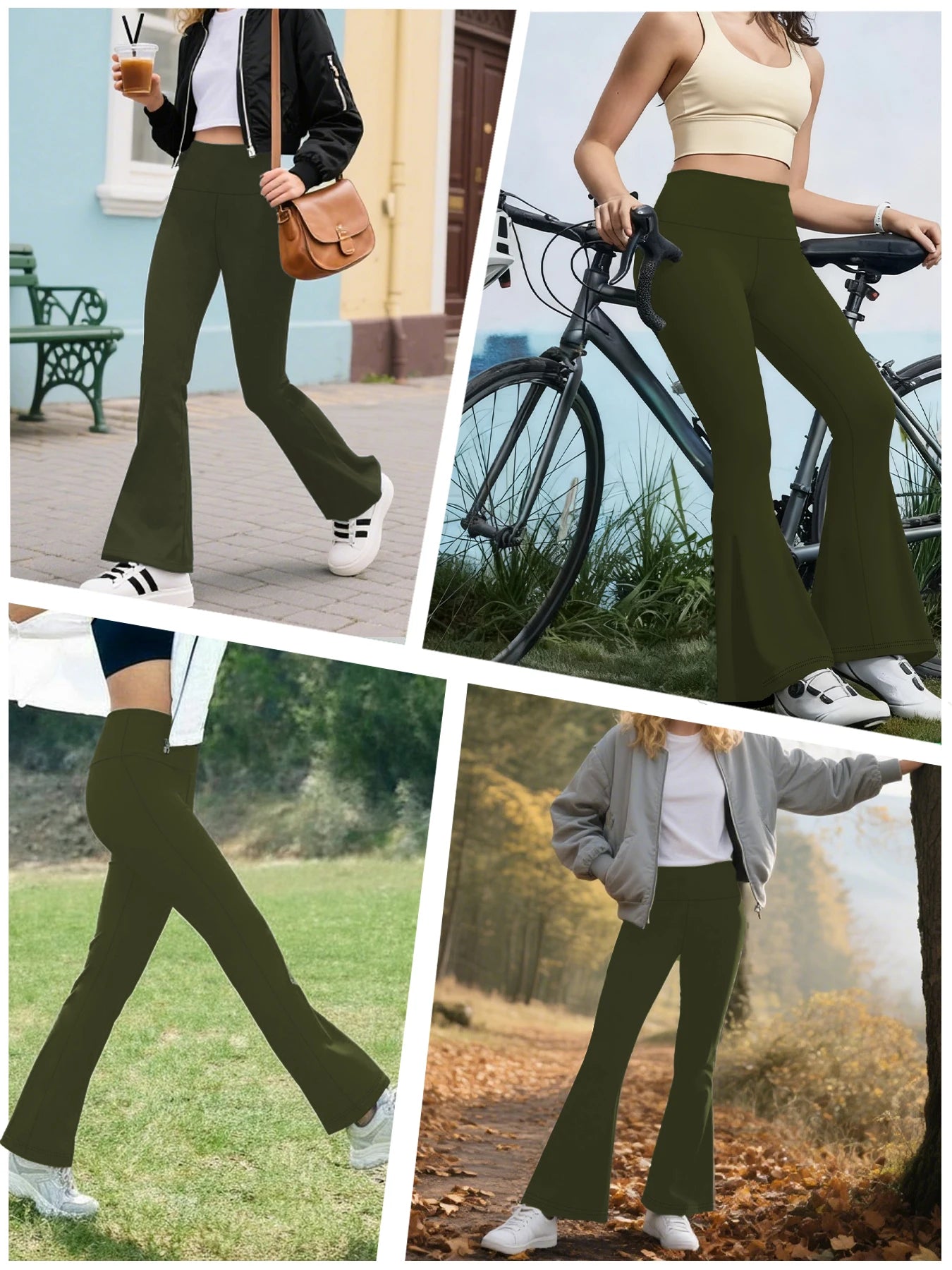 Women's Super Soft Flare Pants High Waisted Tummy Control Workout Yoga Leggings Bell Bottoms