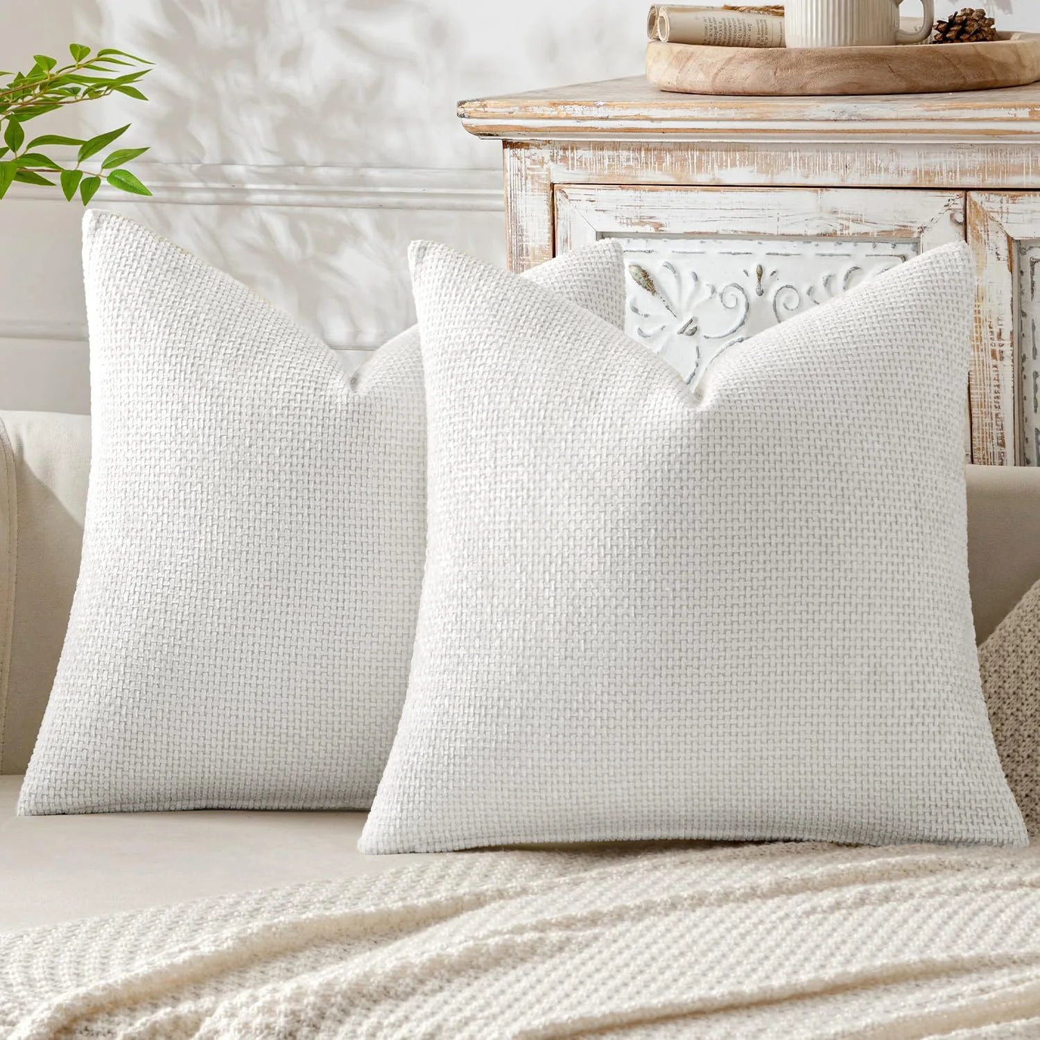 1pcs Chenille Throw Pillow Cover Soft Solid Color Cushion Case with Cross Woven Design Decorative Pillowcase Sofa Bed Home Decor