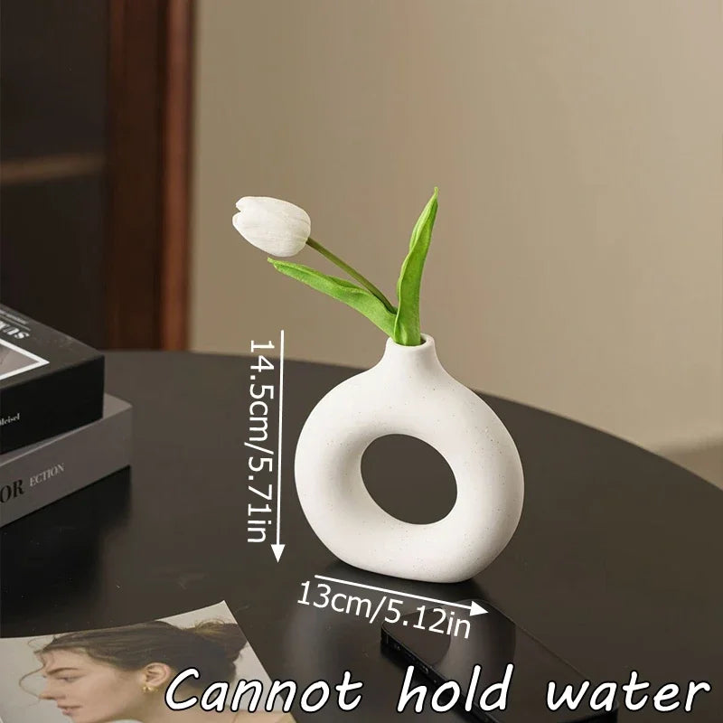 Creative Donut-Shaped Nordic Plastic Vase