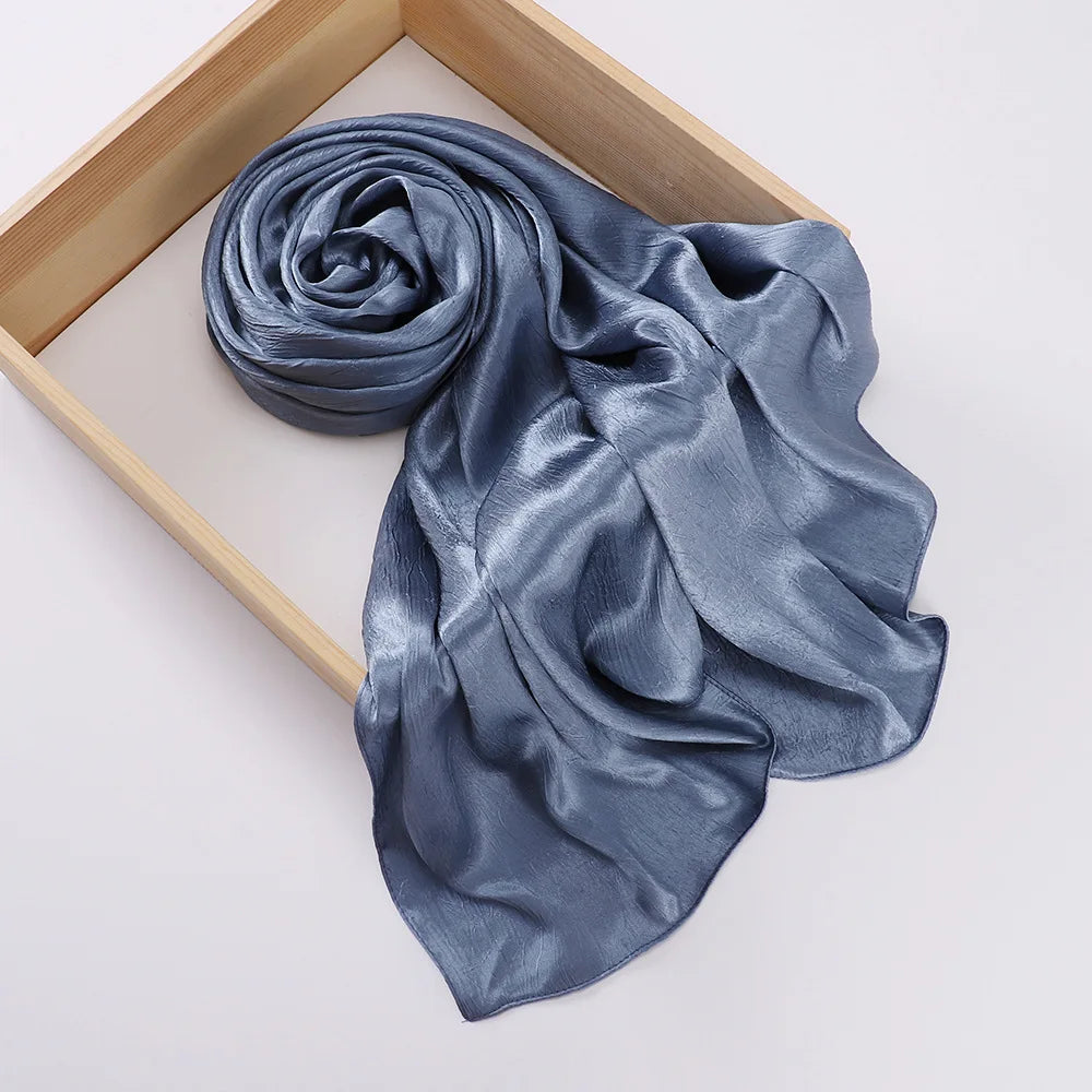 Chiffon Hijab Silk Scarf For Women Scarves Luxury Bandana Headband Headscarf Shawl Chic Muslim Woman Turban Hijabs