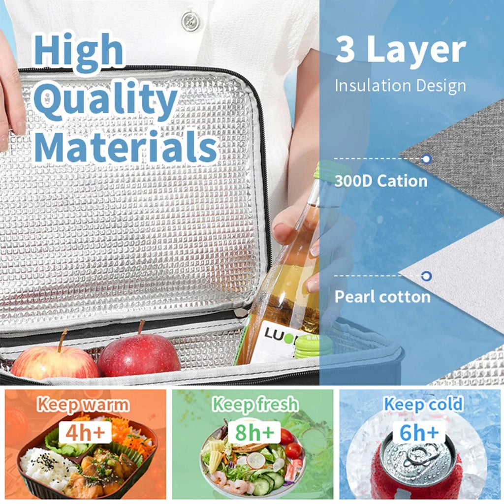 Insulated Lunch Tote Bag – Thickened Aluminum Foil Bento Bag for Office & Students