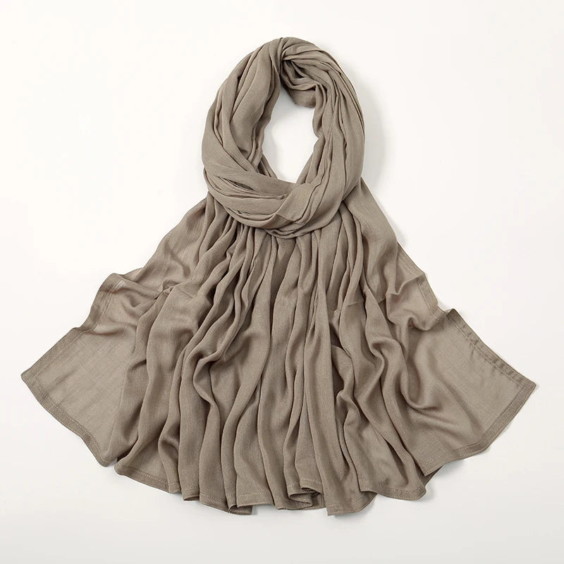 Cotton Rayon Modal Hijabs Scarf Solid Headscarf Wraps Big Size Plain Shawls Muslim Women Hijab Islamic Turban Headband 190*85cm