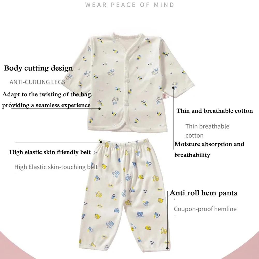 Newborn Cartoon Cotton Set – Top & Pants 0-3M