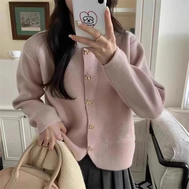 Women Ribbed Loose Cardigan Sweater Coat Knit V-Neck Casual Sweater Short Jacket for Cardigan Women E1048