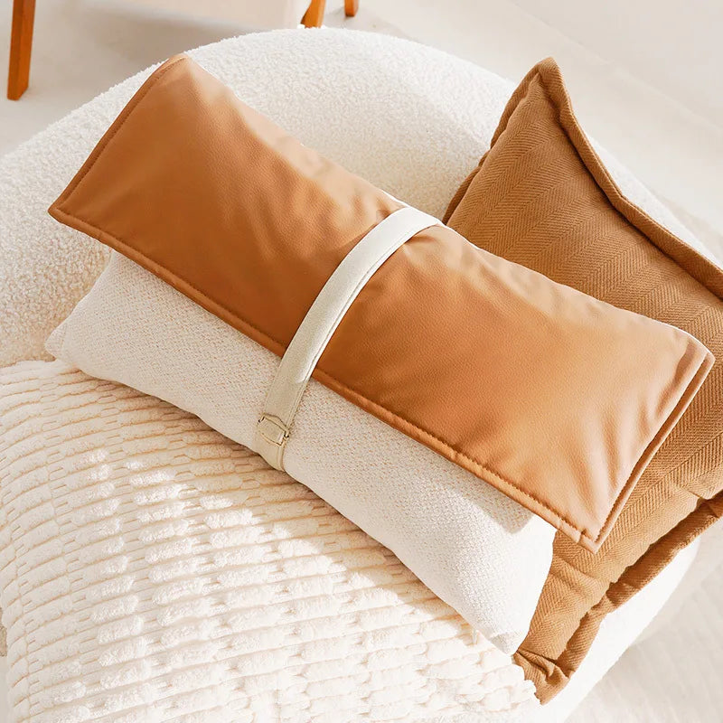 French Antique Nordic Brown Luxury Pillow Covers For Sofa Bed Cushion Elegant Home Decor High-End Soft Vintage Style