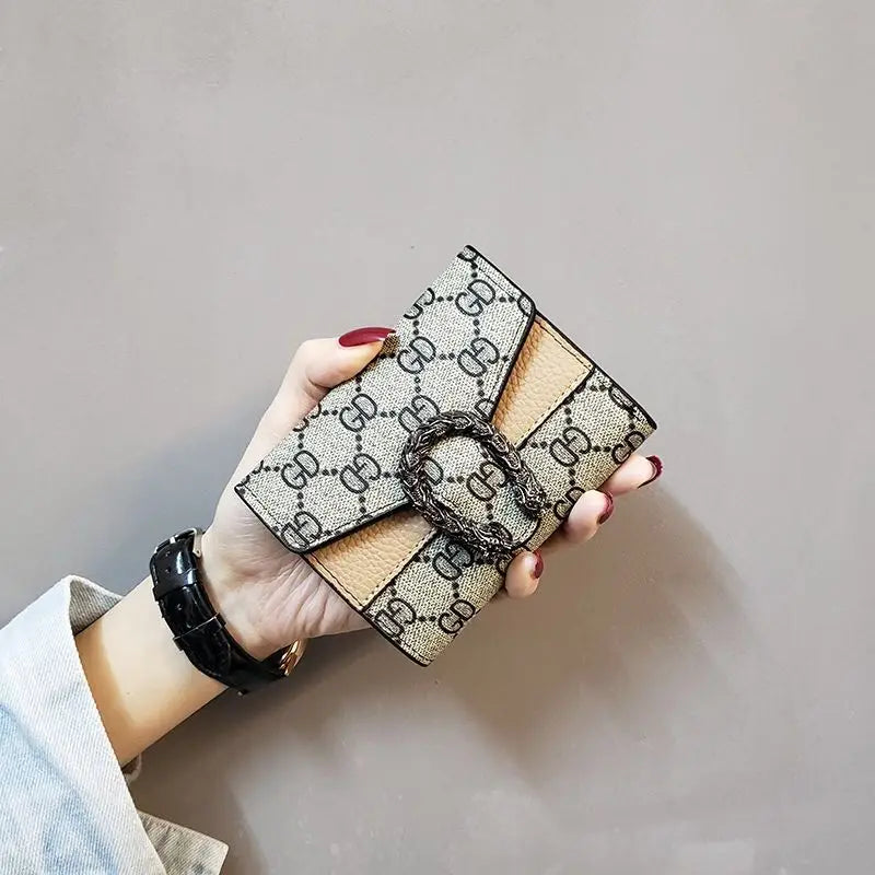 New Style Women's Short Wallet Female Student Three-Fold  Fashionable Mini Small Multi-Card Slot Card Holder