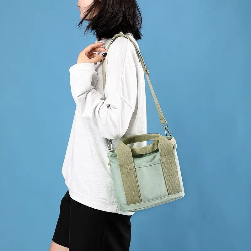 Xierya Women’s Small Canvas Shoulder Bag – Stylish Zippered Mobile Phone Bucket Tote
