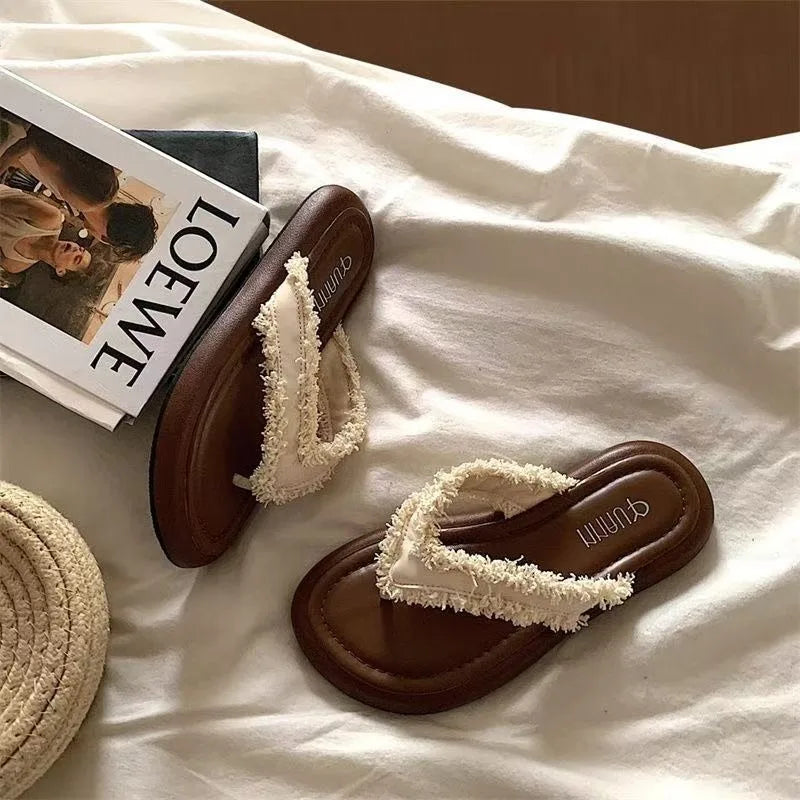 Women Roman Cool Slippers Retro Flip Flops Fashion Sandal Beach Versatile Shoes Vacation Casual Beach Flat Shoes Sandalias Mujer