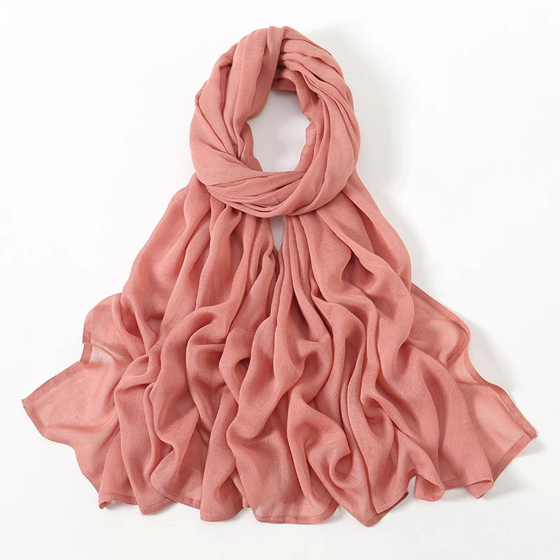 Cotton Rayon Modal Hijabs Scarf Solid Headscarf Wraps Big Size Plain Shawls Muslim Women Hijab Islamic Turban Headband 190*85cm