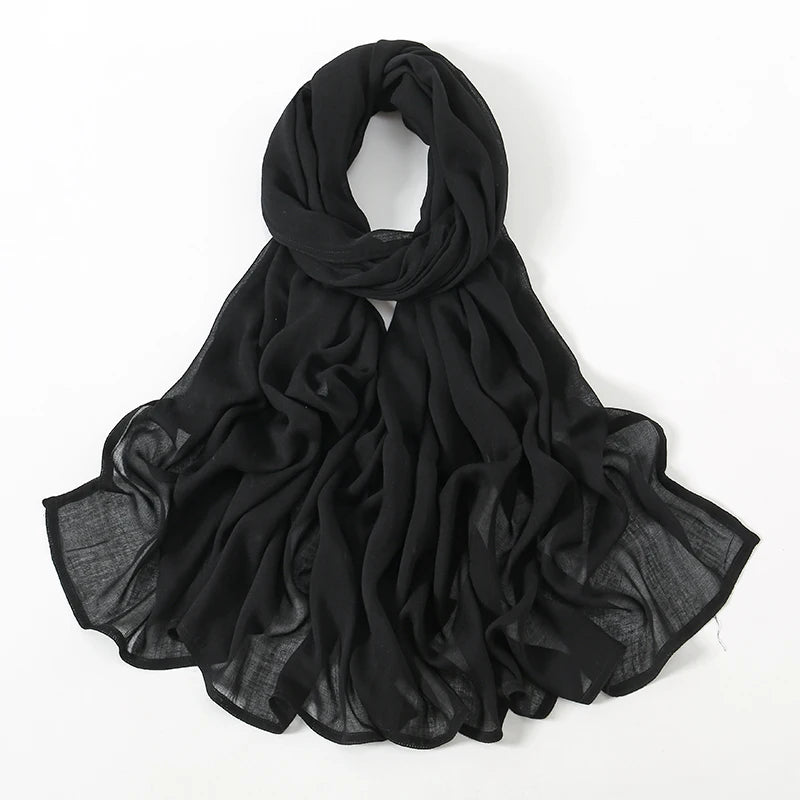 Cotton Rayon Modal Hijabs Scarf Solid Headscarf Wraps Big Size Plain Shawls Muslim Women Hijab Islamic Turban Headband 190*85cm