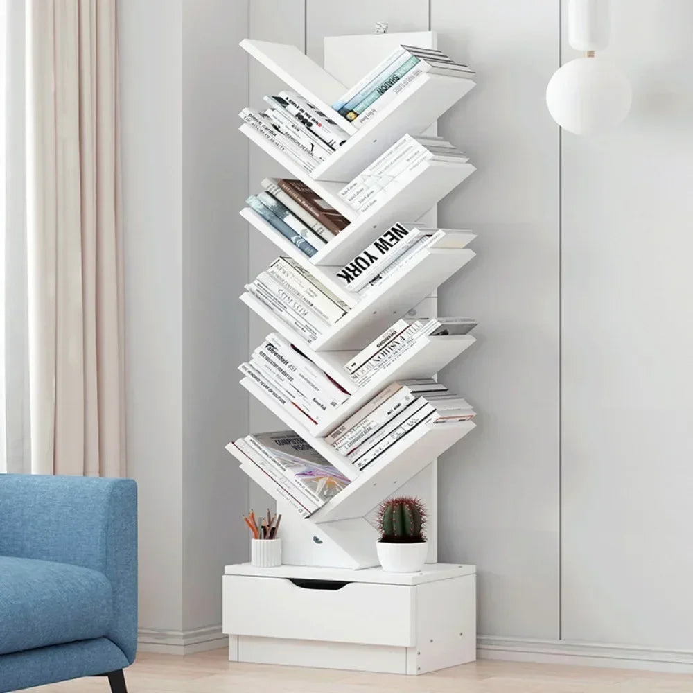 Tree-Shaped Wooden Bookshelf – Floor Standing