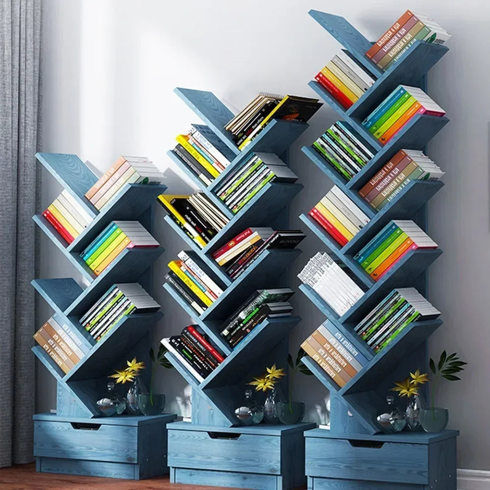 Tree-Shaped Wooden Bookshelf – Floor Standing