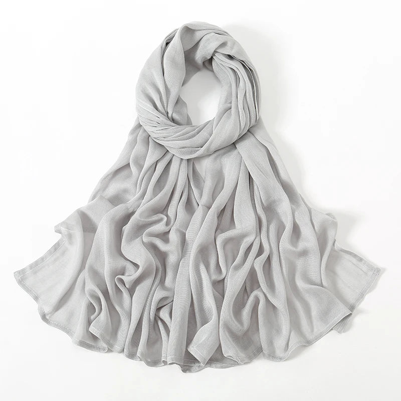 Cotton Rayon Modal Hijabs Scarf Solid Headscarf Wraps Big Size Plain Shawls Muslim Women Hijab Islamic Turban Headband 190*85cm