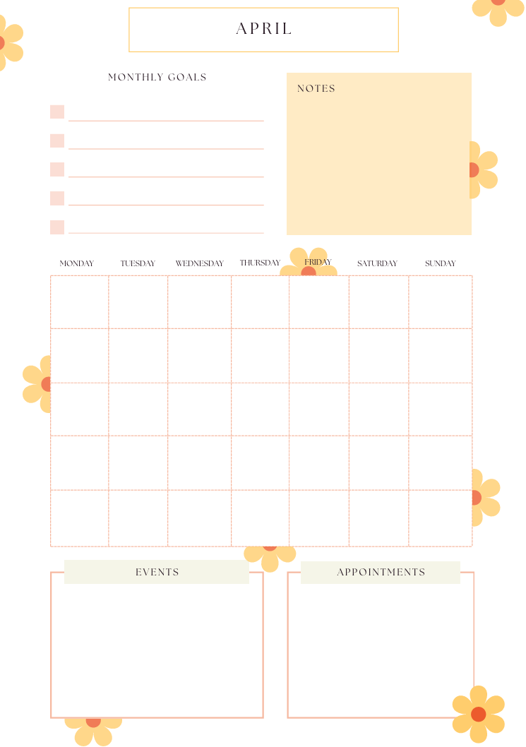 Monthly Planner PDF Bundle | 2026 Minimalist Calendar & Goals Tracker |  Instant Download PDF