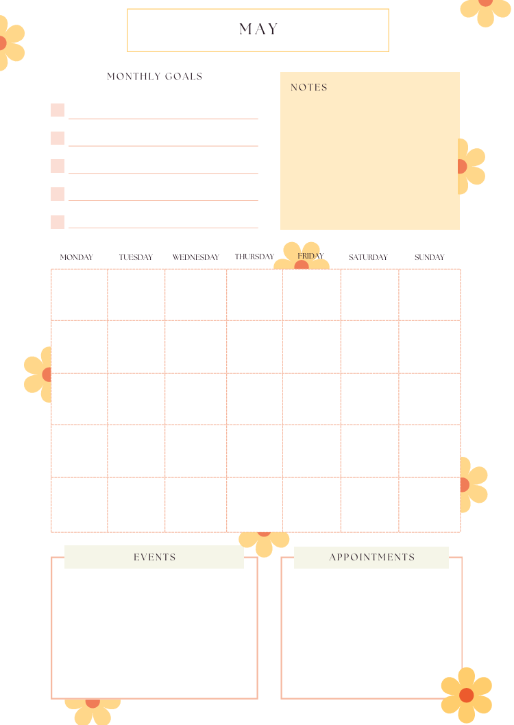Monthly Planner PDF Bundle | 2026 Minimalist Calendar & Goals Tracker |  Instant Download PDF