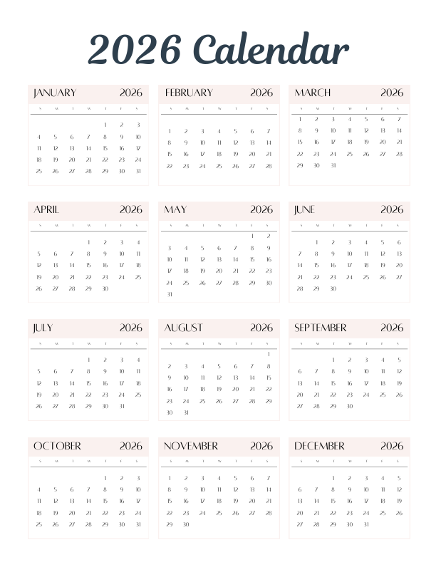 2026 Monthly Calendar PDF | Productivity Planner with To-Do List | Digital & Printable PDF