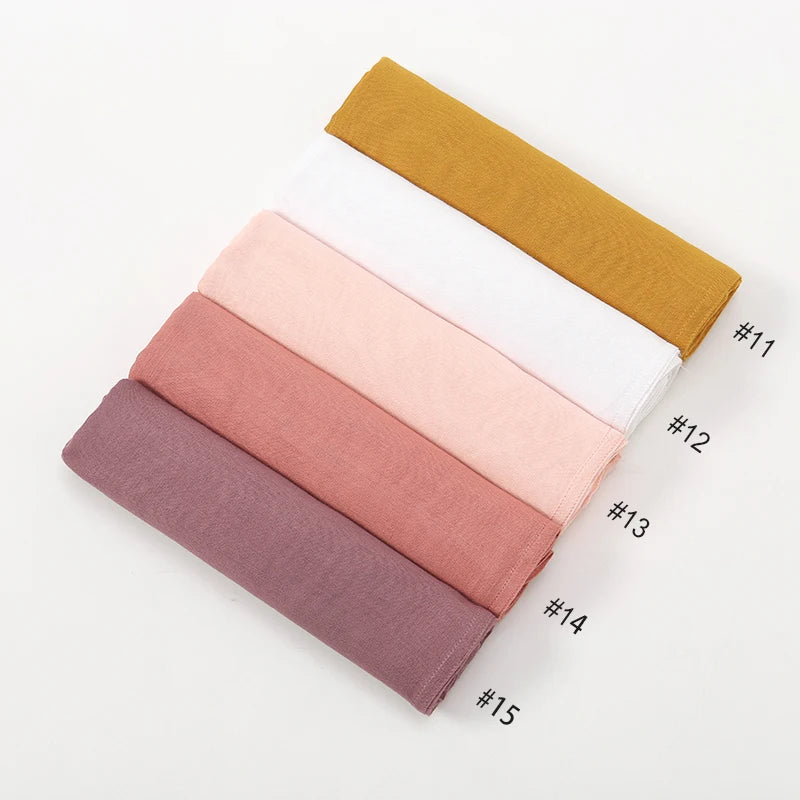 Cotton Rayon Modal Hijabs Scarf Solid Headscarf Wraps Big Size Plain Shawls Muslim Women Hijab Islamic Turban Headband 190*85cm