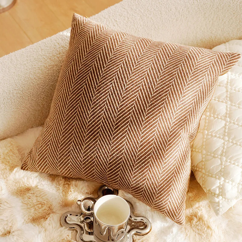 30X50/45X45CM Brown Throw Pillow Cover French Light Luxury Forest Stamping Waist Cushion Cover Decor Home Decorative Pillowcase