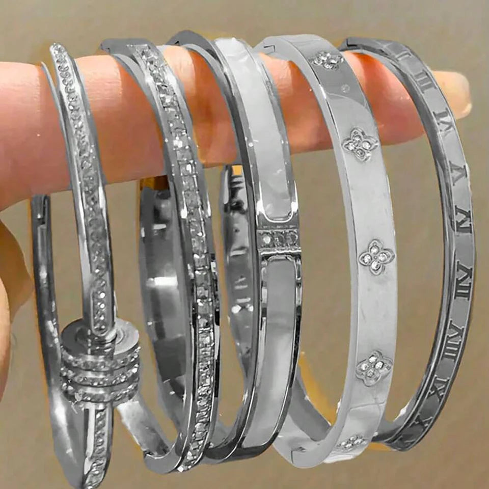 ZAKOL Zirconia Stackable Bracelet Set