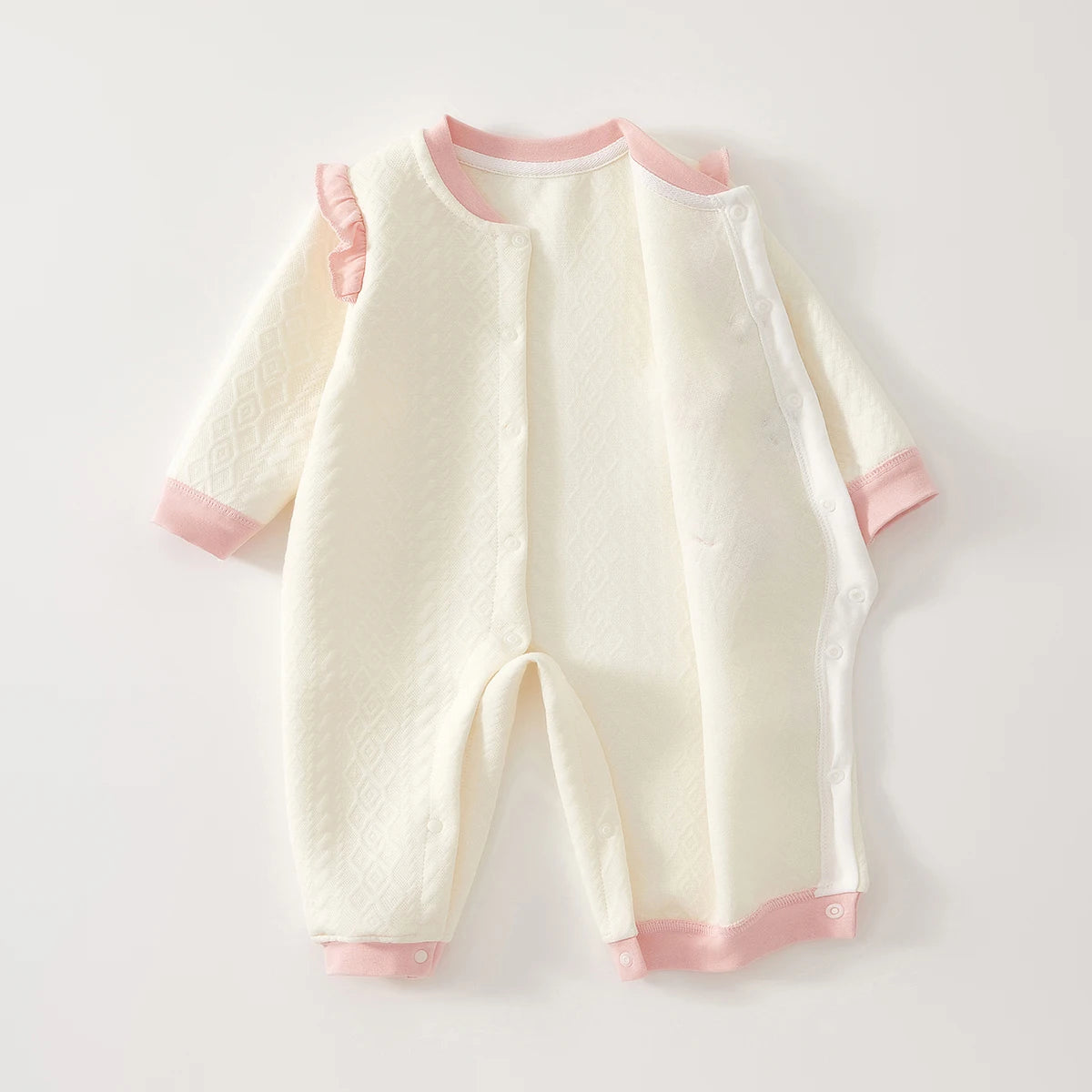 Silk-Lined Autumn Baby Romper – Full-Month Outfit
