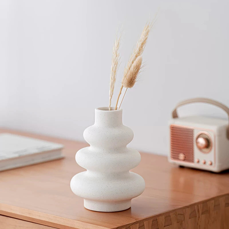 Creative White Plastic Vase – Home Decor