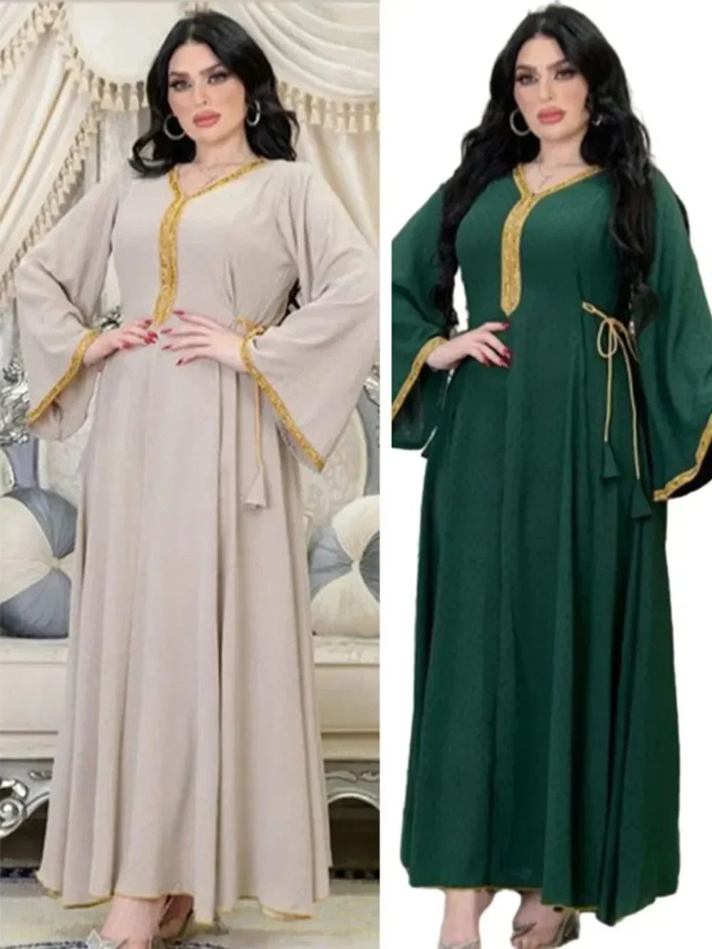 Eid Muslim Dress Women Abaya Diamond Lace-up Jalabiya Morocco Party Dresses Dubai Abayas Islam Vestidos Arab Long Robe 2026