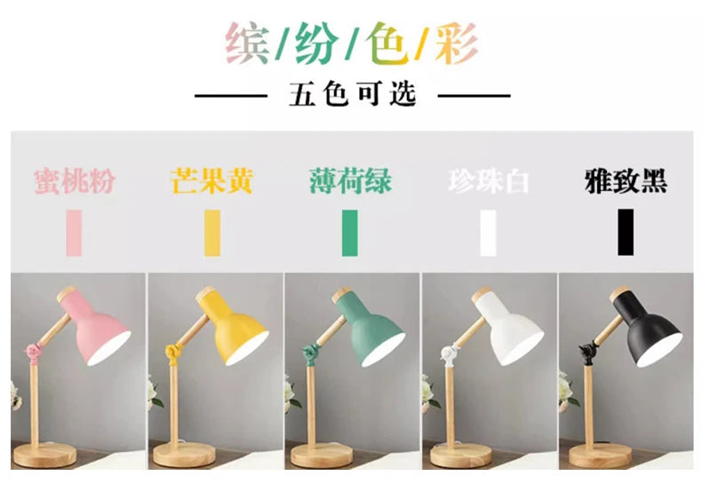 Creative Nordic Wooden LED Table Lamp – Bedside & Desk