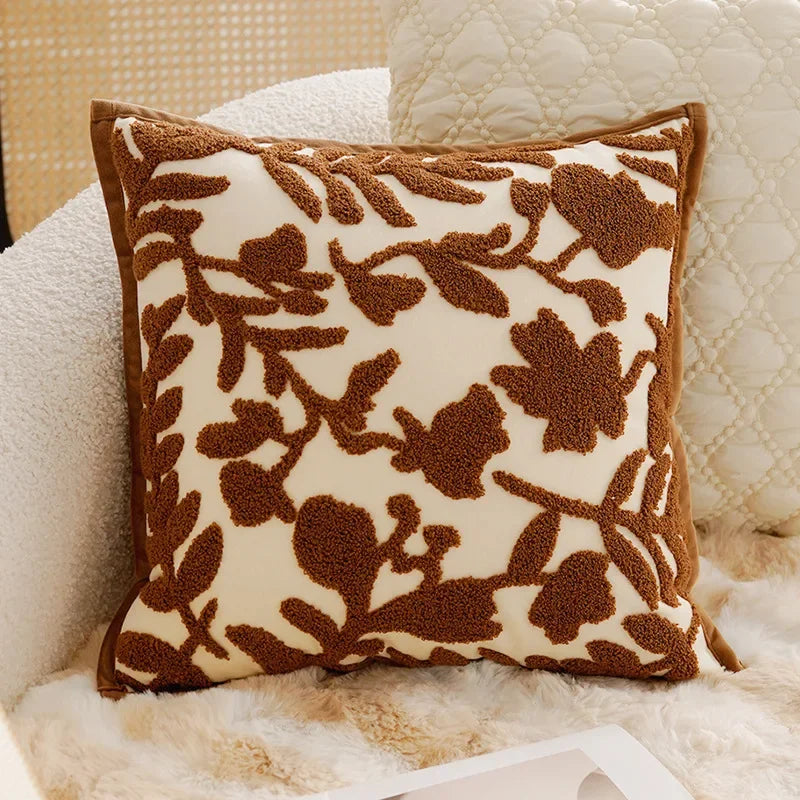 30X50/45X45CM Brown Throw Pillow Cover French Light Luxury Forest Stamping Waist Cushion Cover Decor Home Decorative Pillowcase