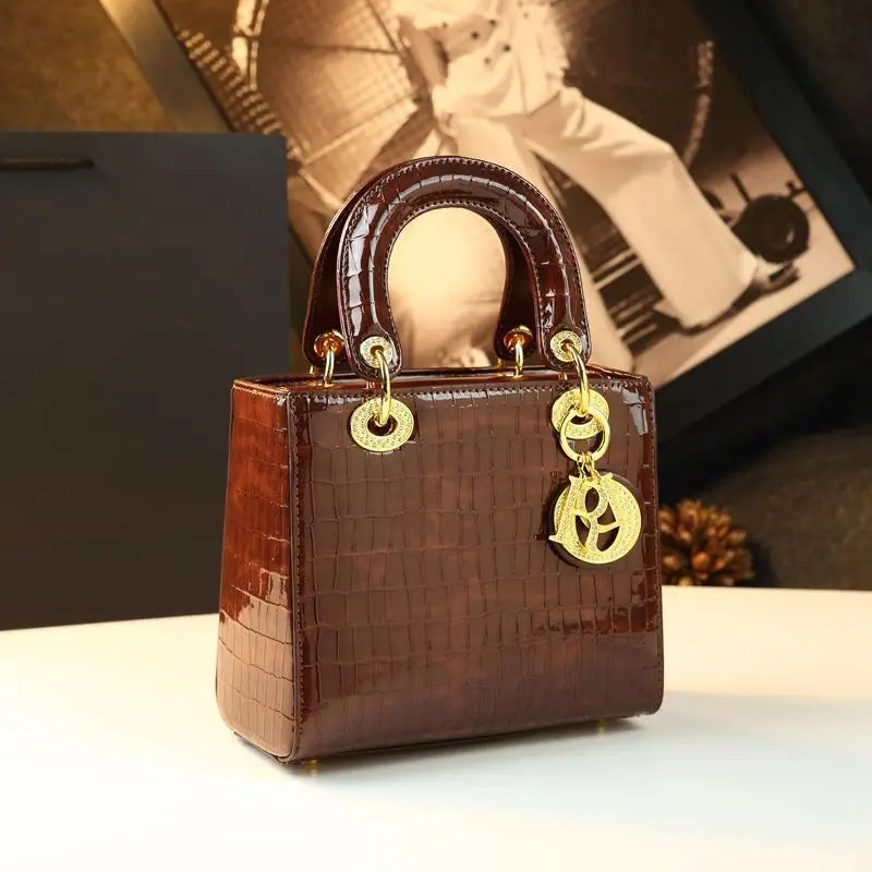 Elegant Crocodile Pattern Single Shoulder Crossbody Bag Fashionable Handbag Luxury Sensation Lady Dior Bag Fresh Sweet Style