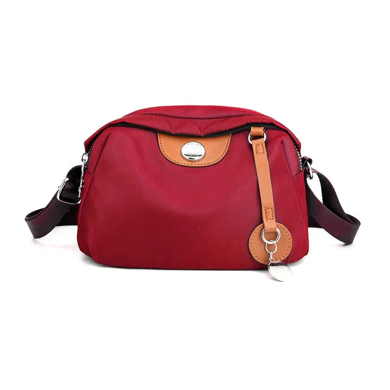 Women’s Waterproof Nylon Crossbody Bag – Large Capacity Casual Solid Color Messenger Shoulder Bag