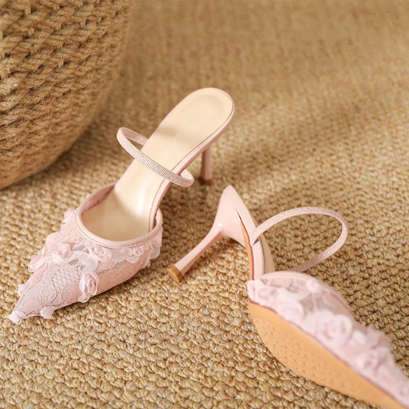 Women’s Lace Flower Stiletto Pumps