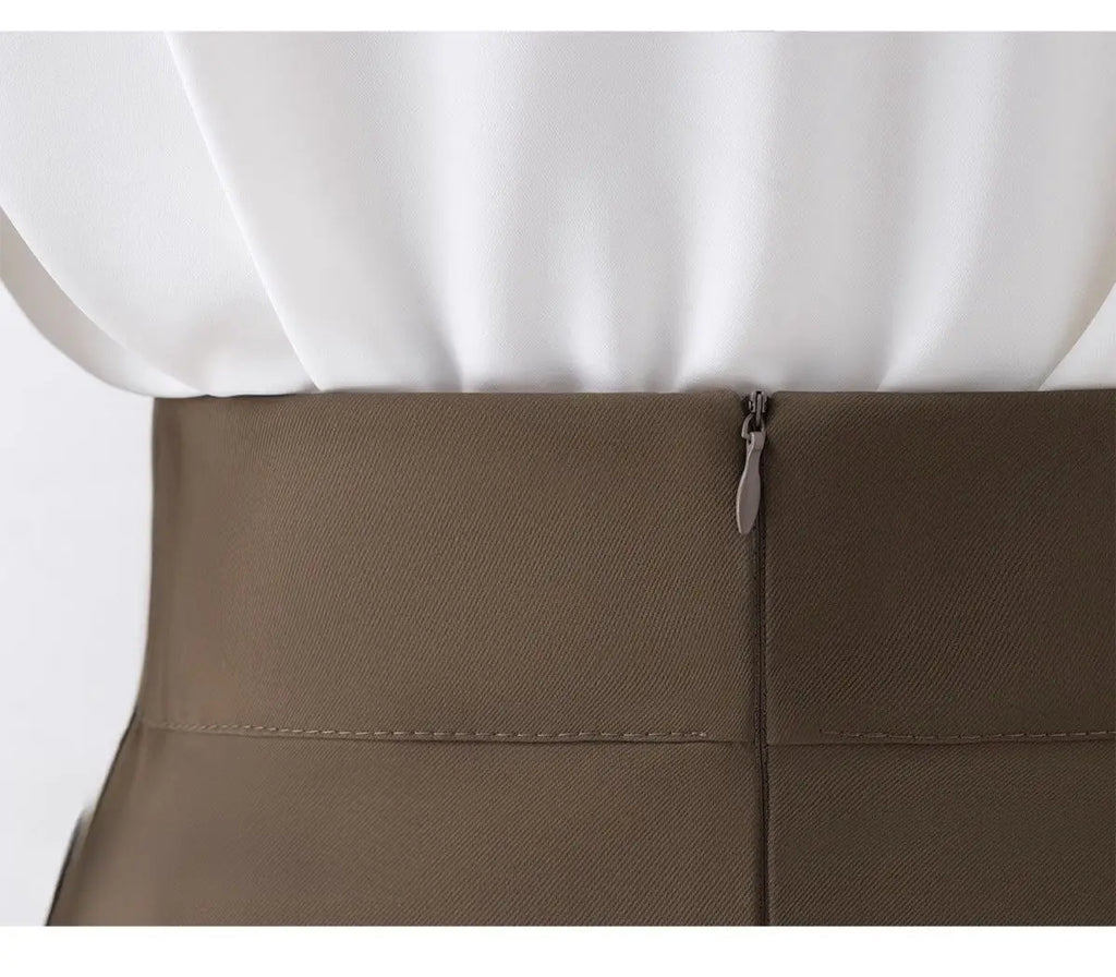 Maillard Suit Skirt Irregular Skirt Women's High Waist Mid-length Skirt Small Commuter A-line Skirt