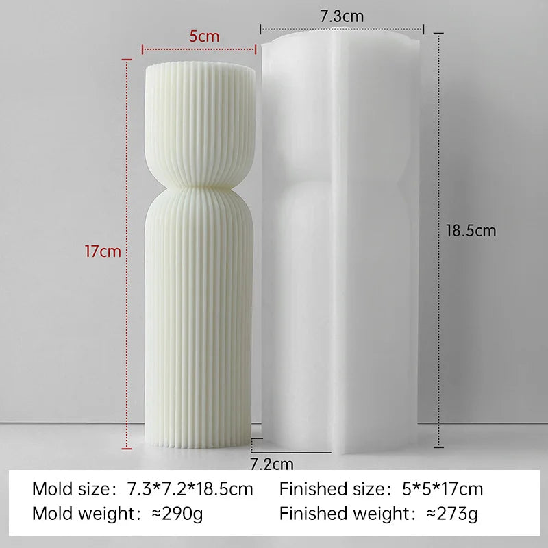 Striped Cylinder Silicone Candle Mold – DIY