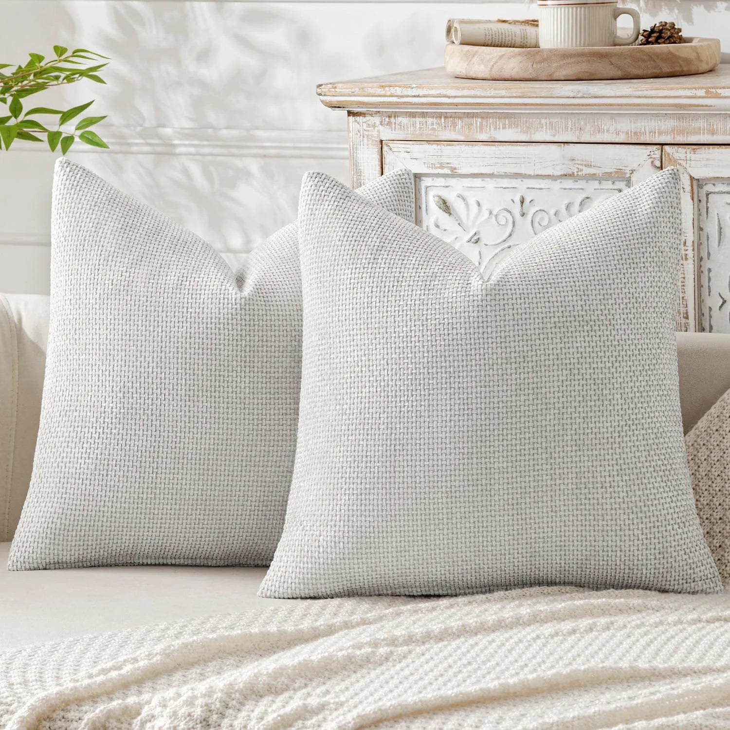 1pcs Chenille Throw Pillow Cover Soft Solid Color Cushion Case with Cross Woven Design Decorative Pillowcase Sofa Bed Home Decor