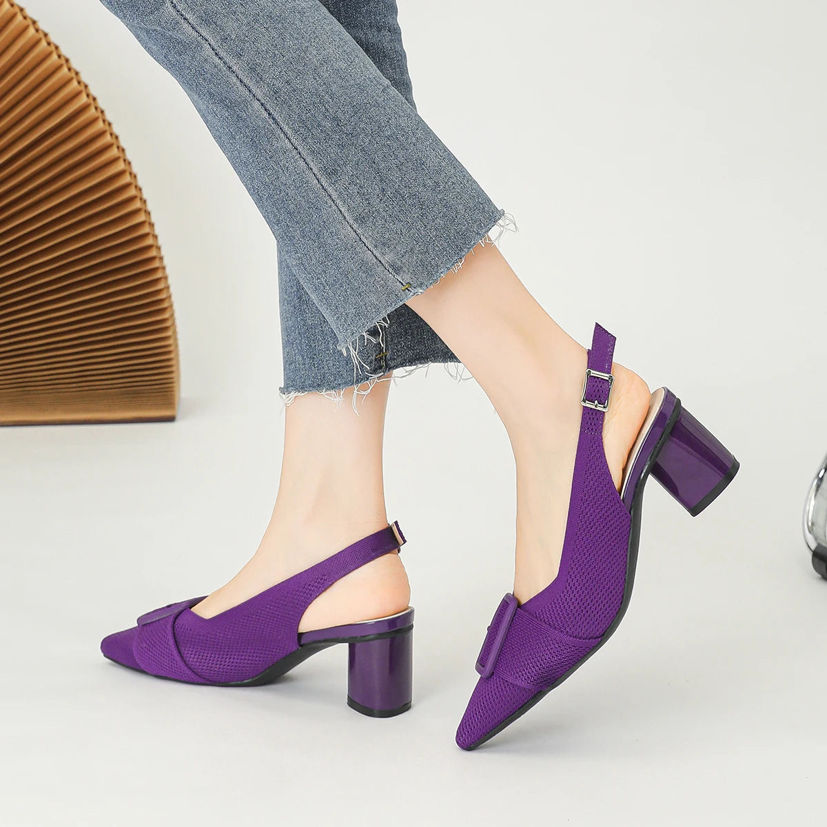 Women’s Knitted Pointed Heel Sandals