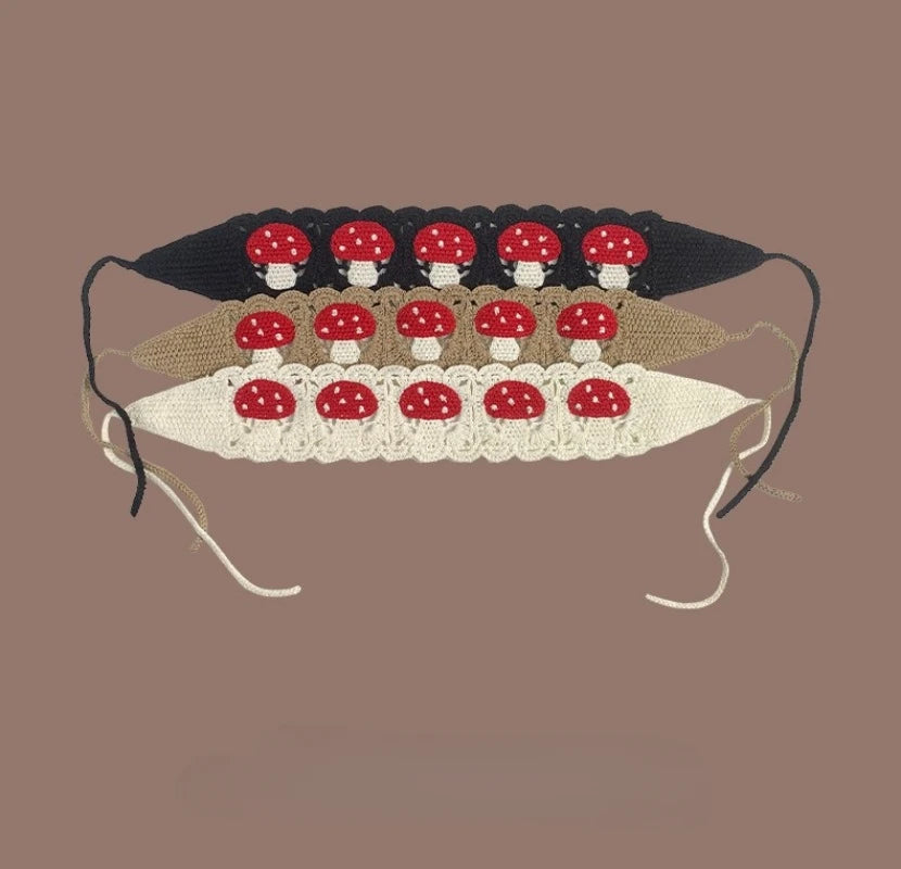 Small Strawberry Headband Crochet Sweet Cute Hair Band Women Scarf Headbands Bandanas Wide Elastic Hairbands Fashion Accessories