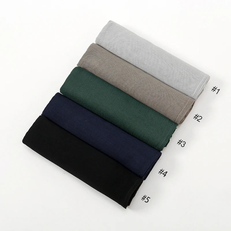 Cotton Rayon Modal Hijabs Scarf Solid Headscarf Wraps Big Size Plain Shawls Muslim Women Hijab Islamic Turban Headband 190*85cm