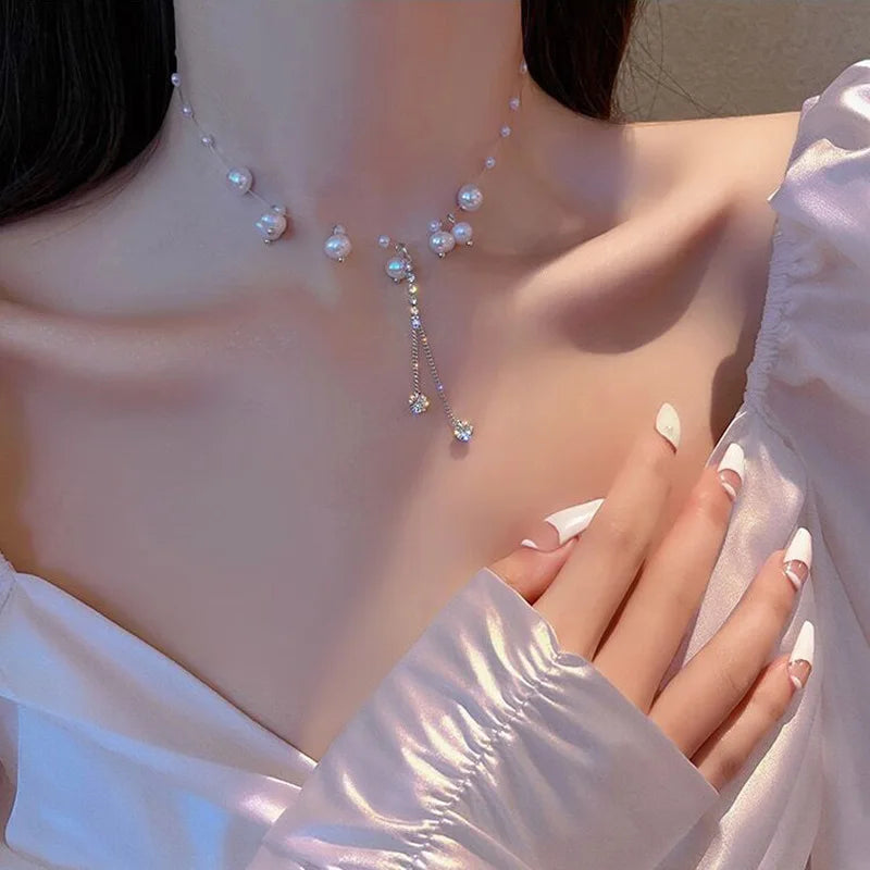 Pearl Beads Choker Necklace