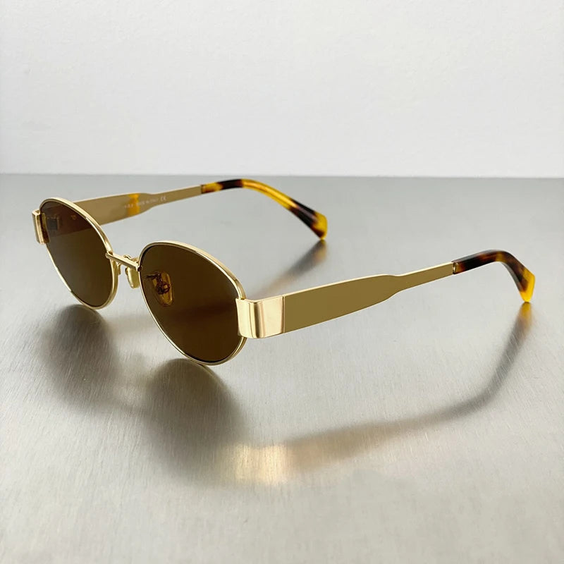 1PCS/2PCS/3PCS Metal Fashion Women's Sunglasses Luxury Brand Glasses Oval Frame Classic Colors