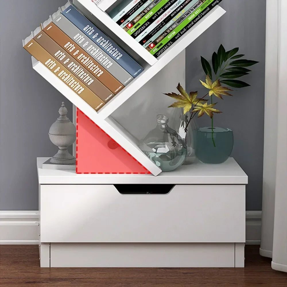 Tree-Shaped Wooden Bookshelf – Floor Standing