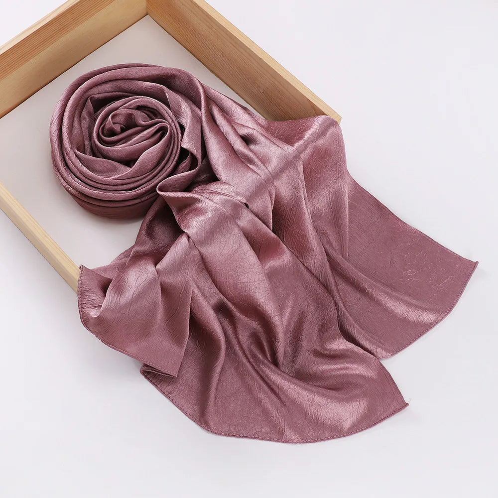 Chiffon Hijab Silk Scarf For Women Scarves Luxury Bandana Headband Headscarf Shawl Chic Muslim Woman Turban Hijabs
