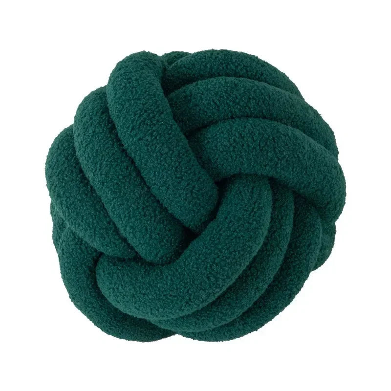 Hand-woven Knotted Ball Pillow Lamb Velvet Roll Pillow Sofa Living Room Household Cushion Head Back Bed Back